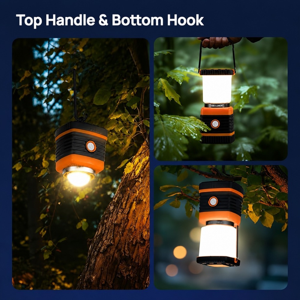 1000LM LED Camping Lantern w/ 3 D Batteries Included IP44 4 Light Modes Emergenc - Picture 3 of 8
